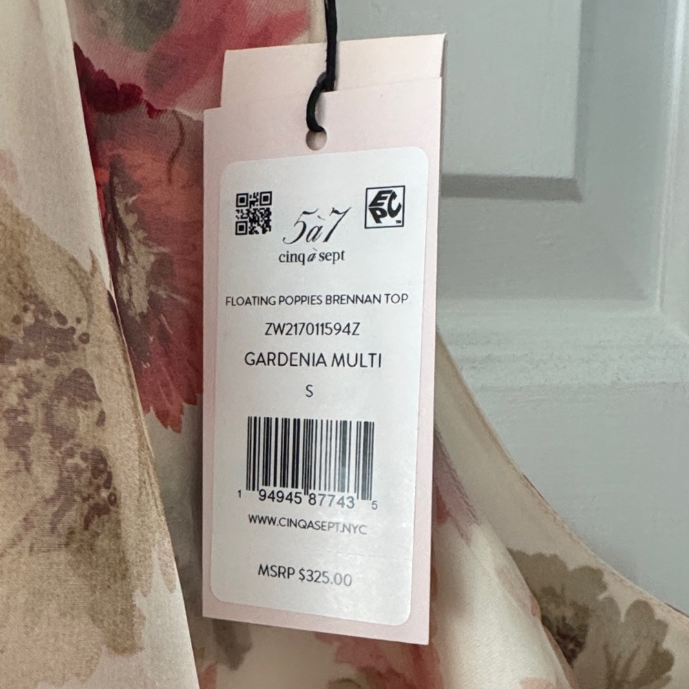 NWT Cinq à Sept FLOATING POPPIES BRENNAN TOP - Picture 8 of 15